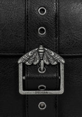 Rosamoth Buckle Crossbody Satchel Bag - Black