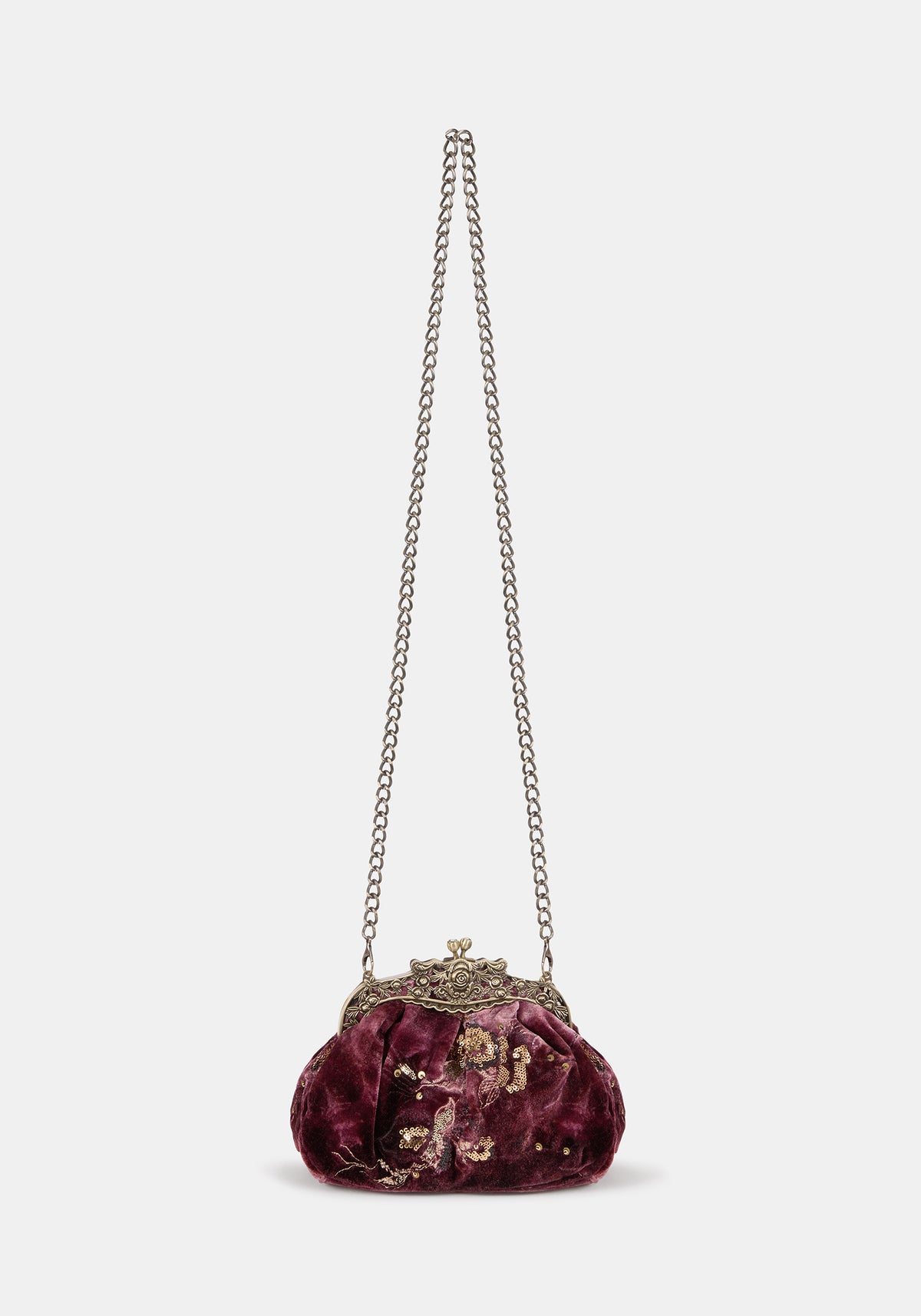Zariah Embroidered Kiss Lock Bag