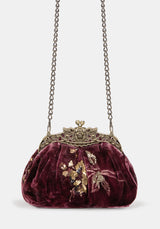 Zariah Embroidered Kiss Lock Bag