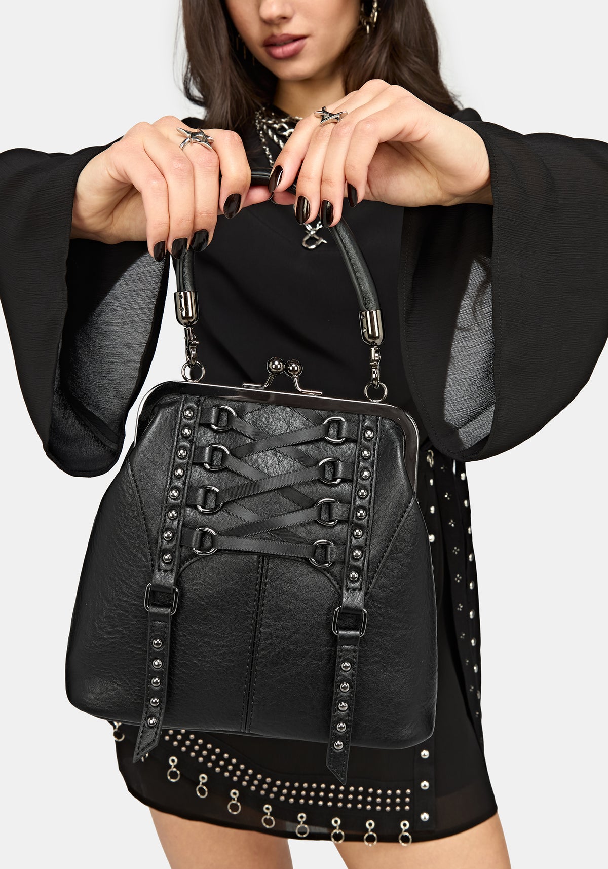 Ninelli Corset Kiss Lock Handle Bag