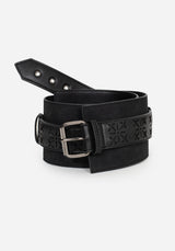 Eugenia Cross Cut Out Detail Faux Suede Waist Belt