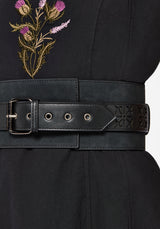 Eugenia Cross Cut Out Detail Faux Suede Waist Belt