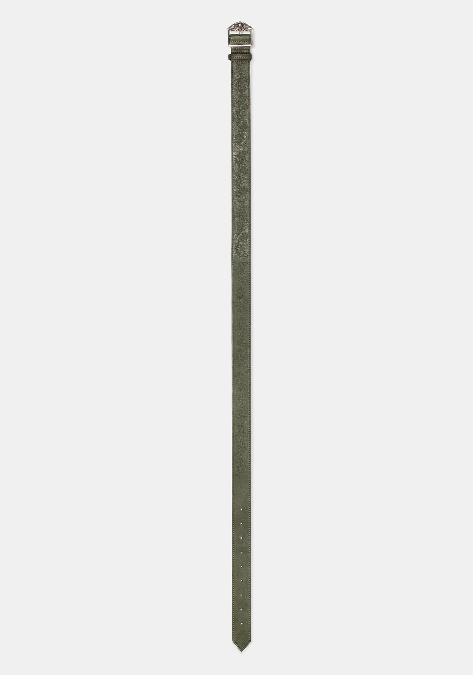 Rosamoth Debossed Buckle Belt - Green