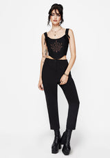 Renita Embroidered Tapered Tailored Trouser