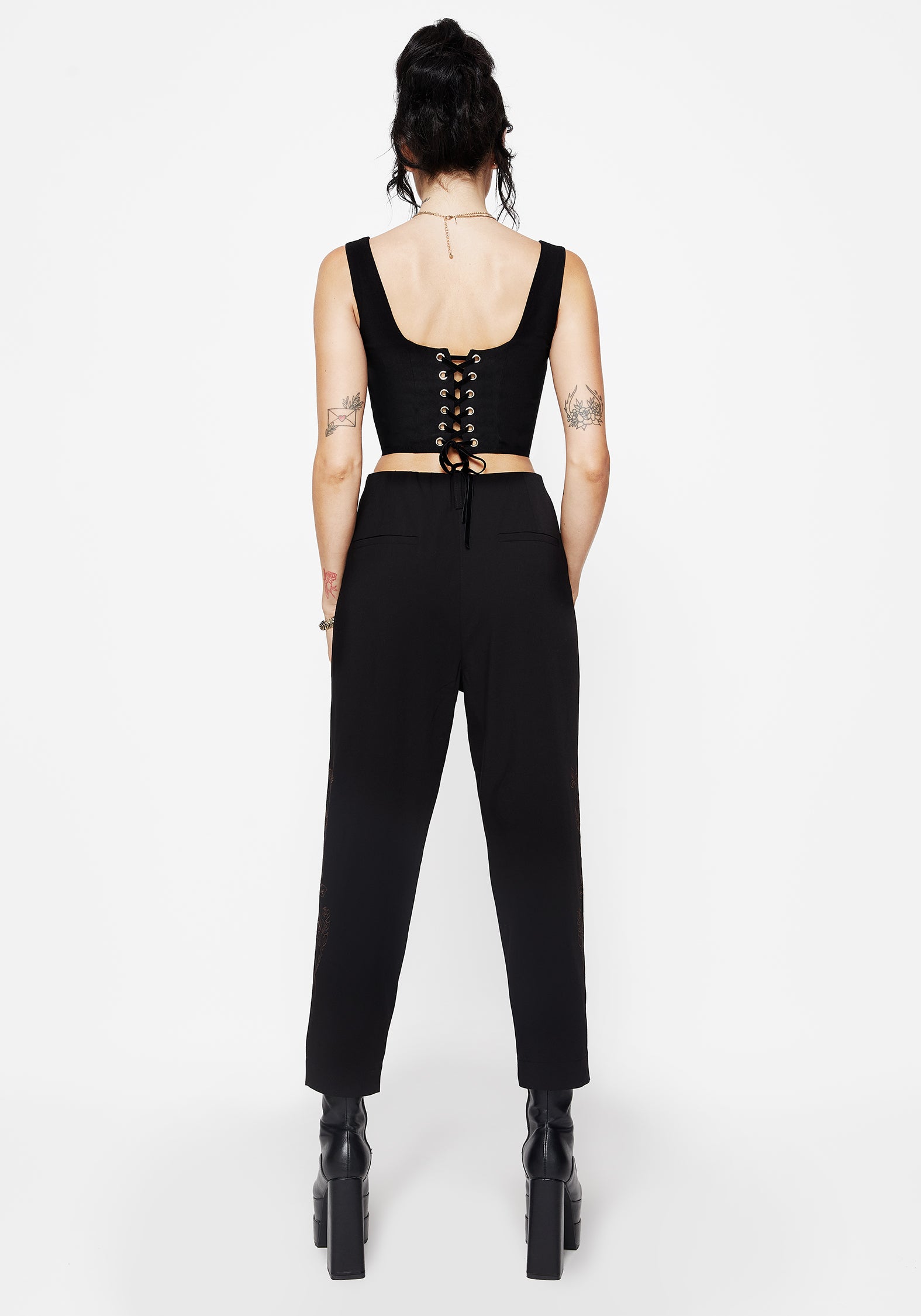 Renita Embroidered Tapered Tailored Trouser