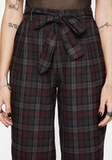 Kalma Check Tie Belt Tapered Trouser