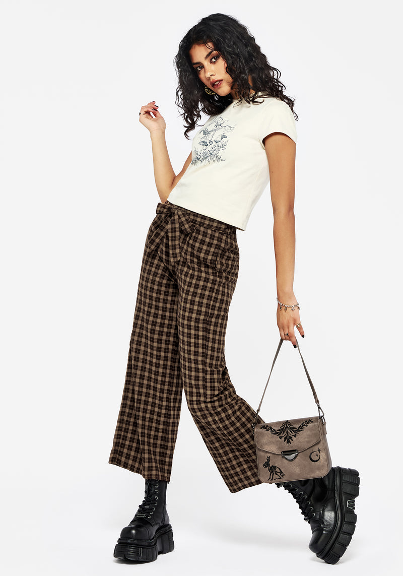 Terra Wide Leg Culotte Trouser - Brown