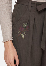 Meliae Moth Embroidered Tapered Trousers