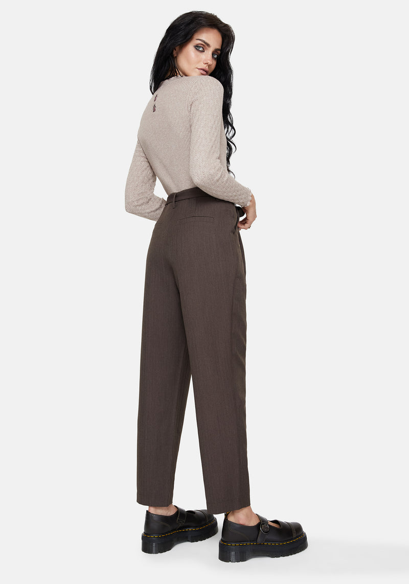 Meliae Moth Embroidered Tapered Trousers