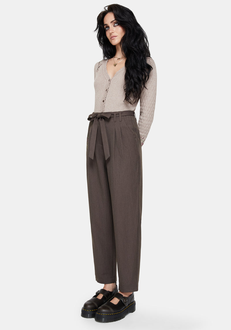 Meliae Moth Embroidered Tapered Trousers