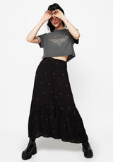 Sublime Witches Knot Embroidered Button Down Midaxi Skirt