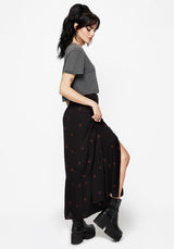 Sublime Witches Knot Embroidered Button Down Midaxi Skirt