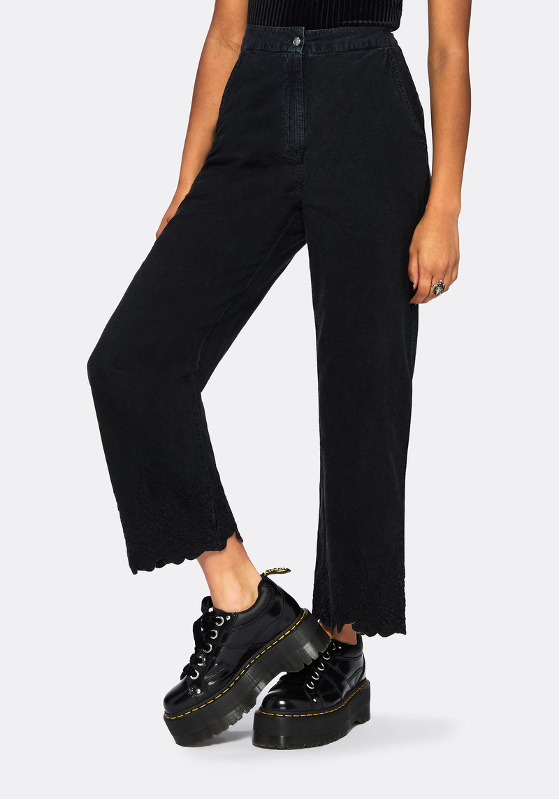 Ceres Cotton Moth Broderie Hem Trousers