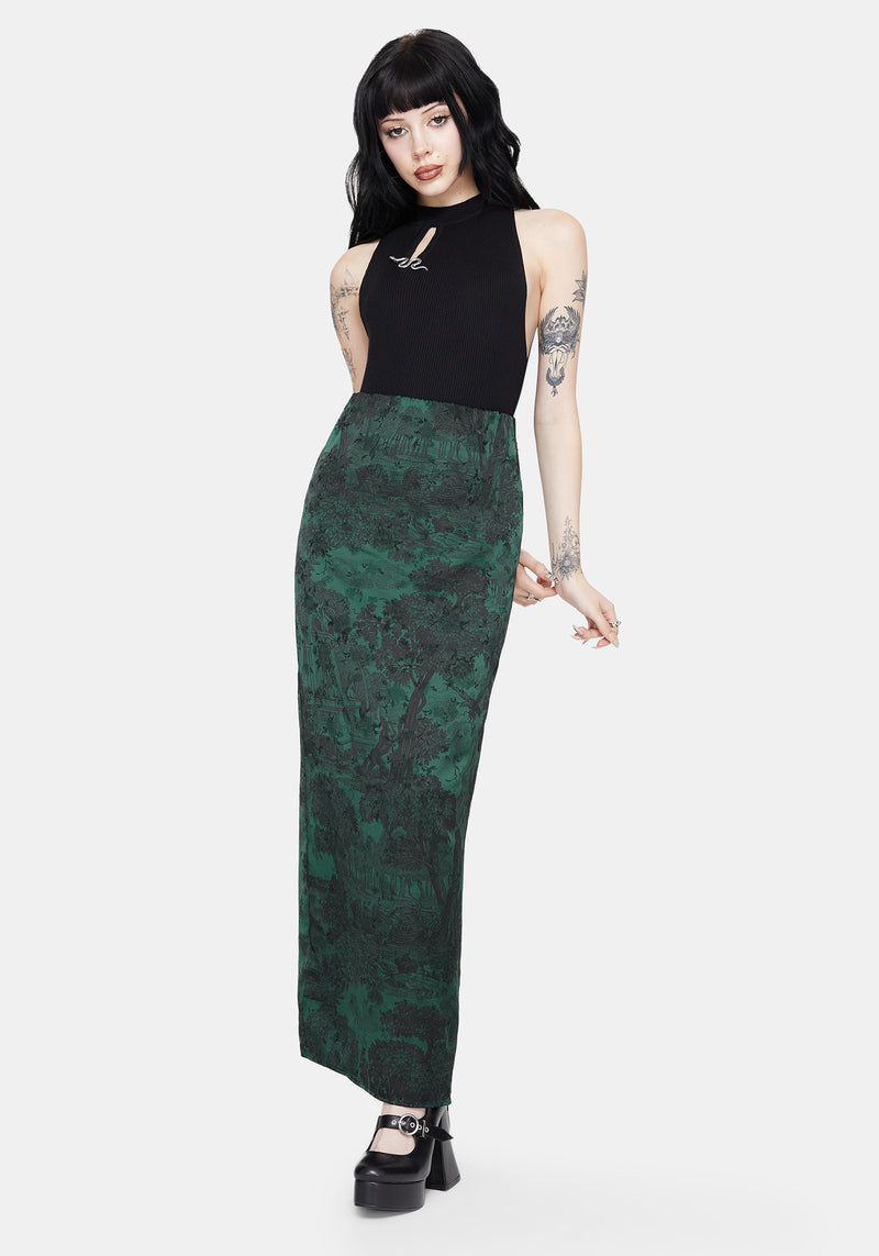 Solara Toile Print Maxi Skirt