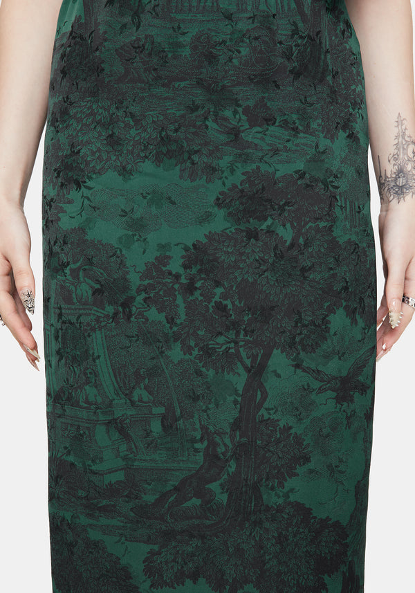 Solara Toile Print Maxi Skirt