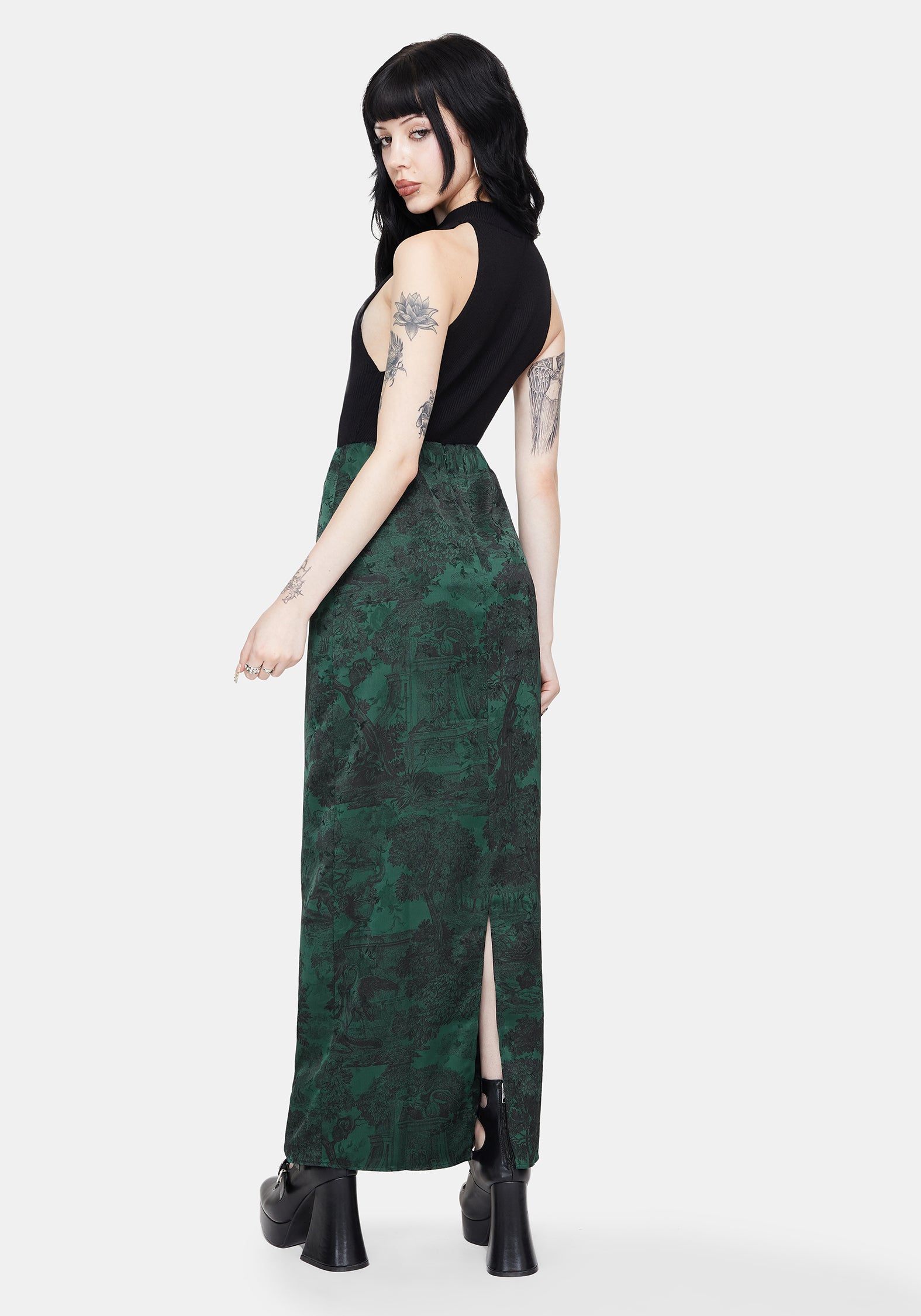 Solara Toile Print Maxi Skirt