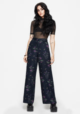 Cassandra Satin Stripe Thistle Print Trouser