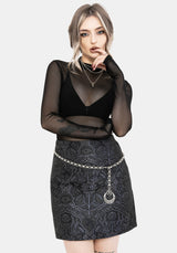 Nocturna Jacquard A Line Mini Skirt