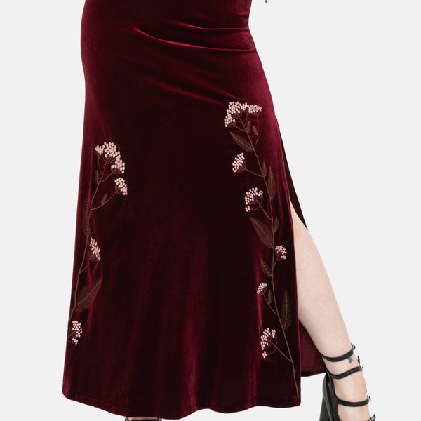 スカート GLITTER EMBROIDERY VELOUR SKIRT GLITTER EMBROIDERY VELOUR SKIRT