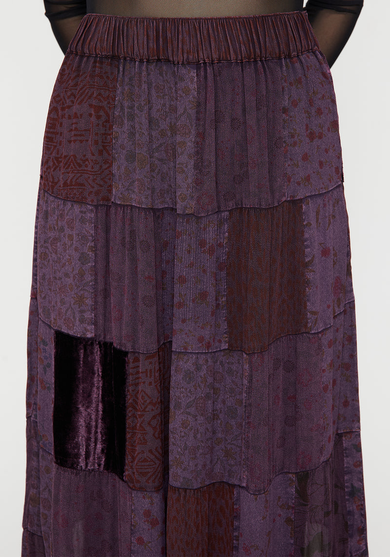 Mabel Floral Printed Patchwork Skirt