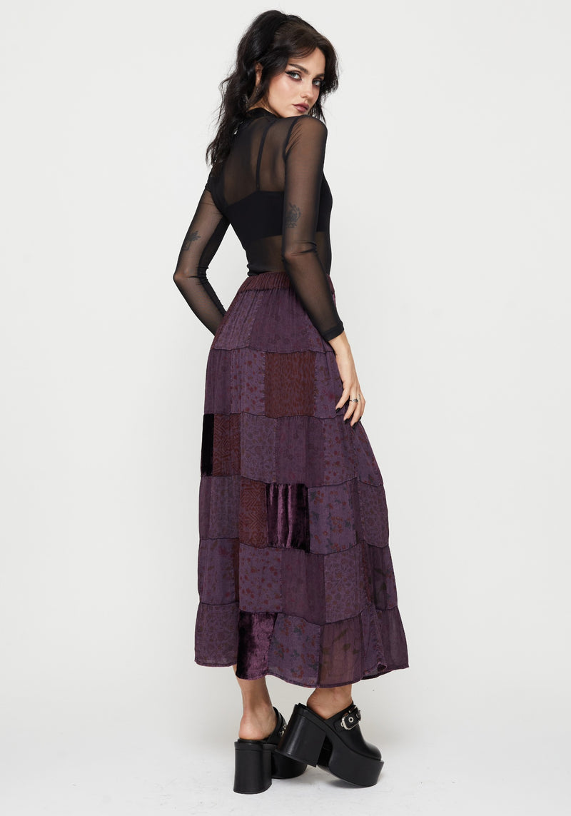 Mabel Floral Printed Patchwork Skirt