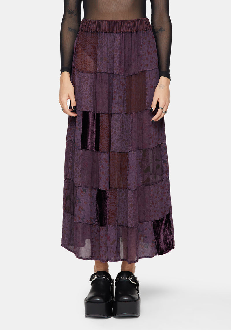 Mabel Floral Printed Patchwork Skirt