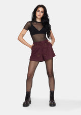 Rosia Celestial Print Suede Shorts