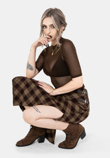 Wane Check Buckle Midaxi Skirt