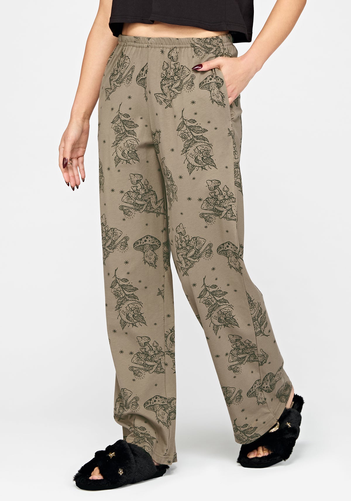 Hexborn Baba Yaga Printed Wide Leg Pyjama Bottoms