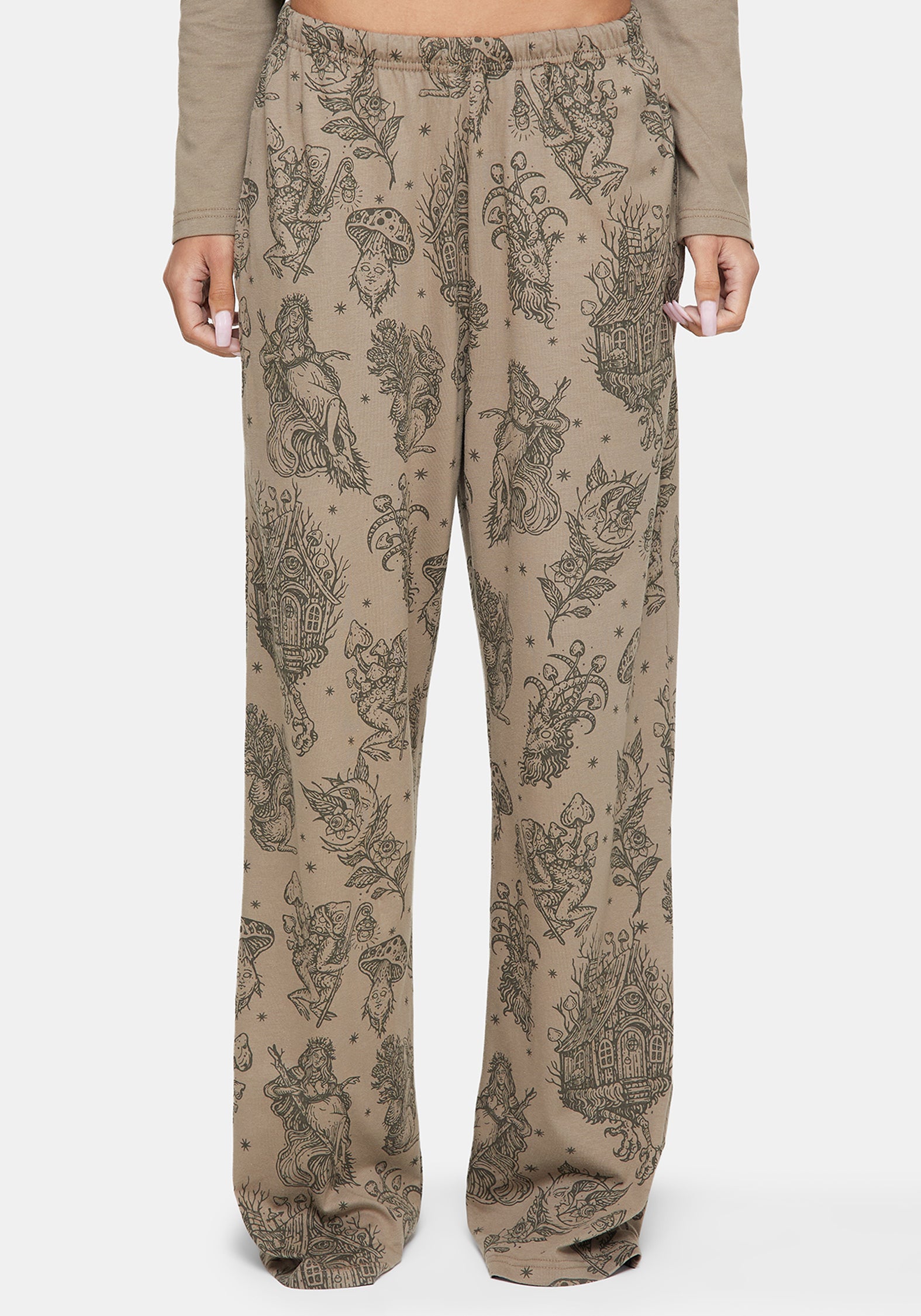 Hexborn Baba Yaga Printed Wide Leg Pyjama Bottoms