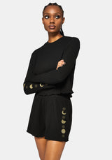 Griffinfly Embroidered Lettuce Hem Pyjama Short