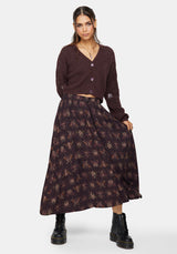 Scorn Bug Printed Midi Skirt