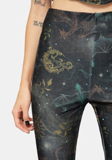 Phoenix Dragon Velour Flare Trouser