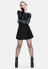 Nightingale Black Pleated Mini Skirt