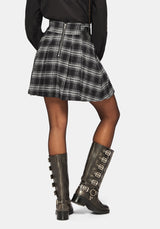 Lochan Check Buckled Mini Skirt