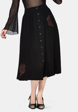 Hexborn Baba Yaga Embroidered Midi Skirt