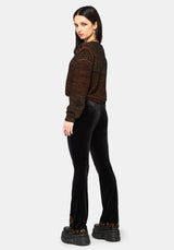 Kobra Velour Embroidered Flare Trouser