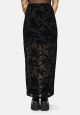 Cimora Dandelion Flock Mesh Midi Skirt