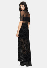 Cimora Dandelion Flock Mesh Midi Skirt