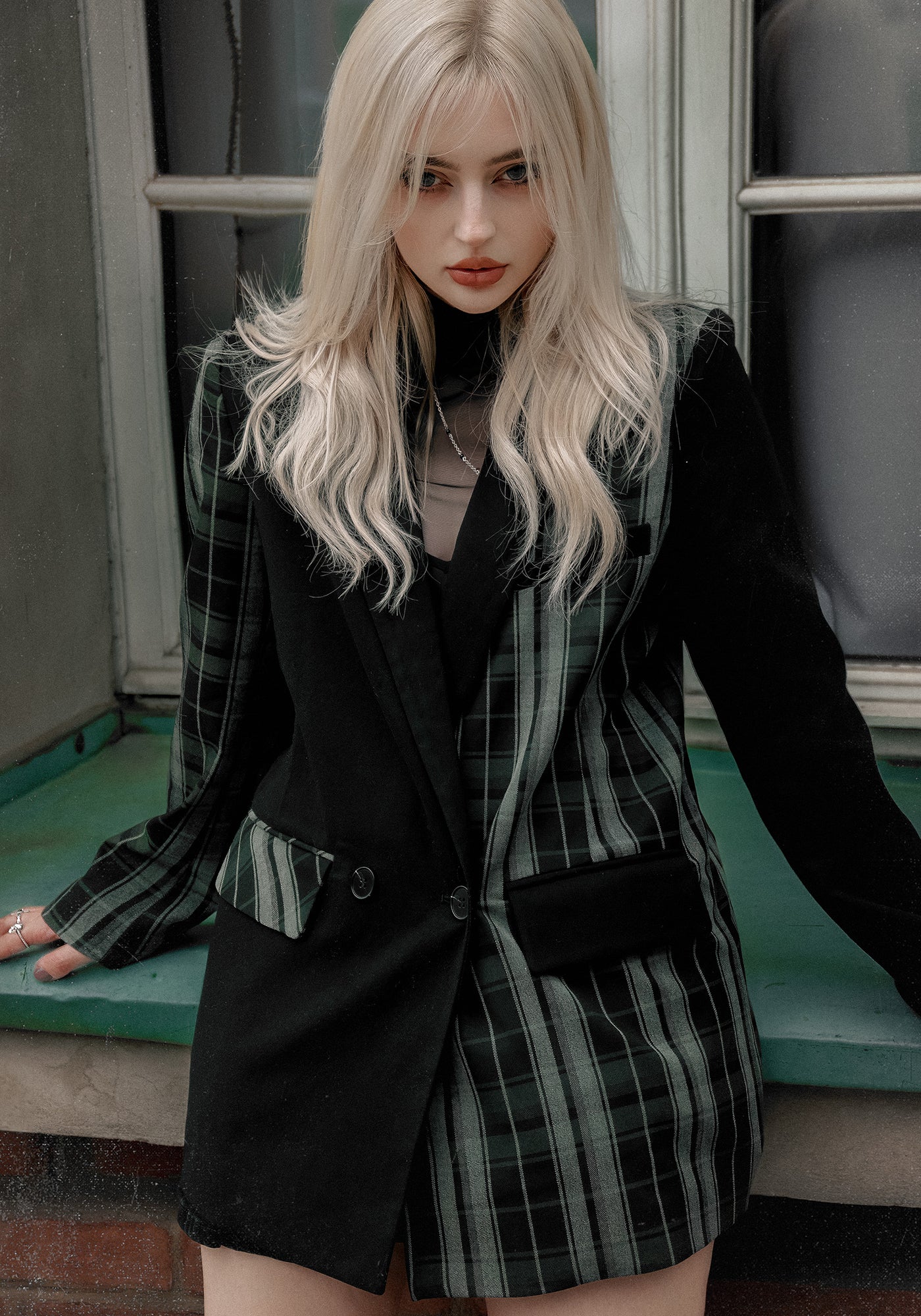 Disturbia | Checkmate Spliced Oversized Blazer | Jackets