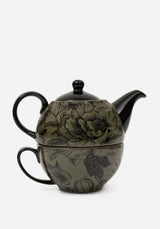 Konshu Floral Teapot and Teacup Set (3 Piece Set)