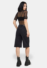 Selin Embroidered Longline Denim Shorts