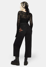 Poison Eden Embroidered Denim Culotte 24" / UK 6