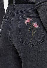 Rosanella Embroidered Denim Mom Jean