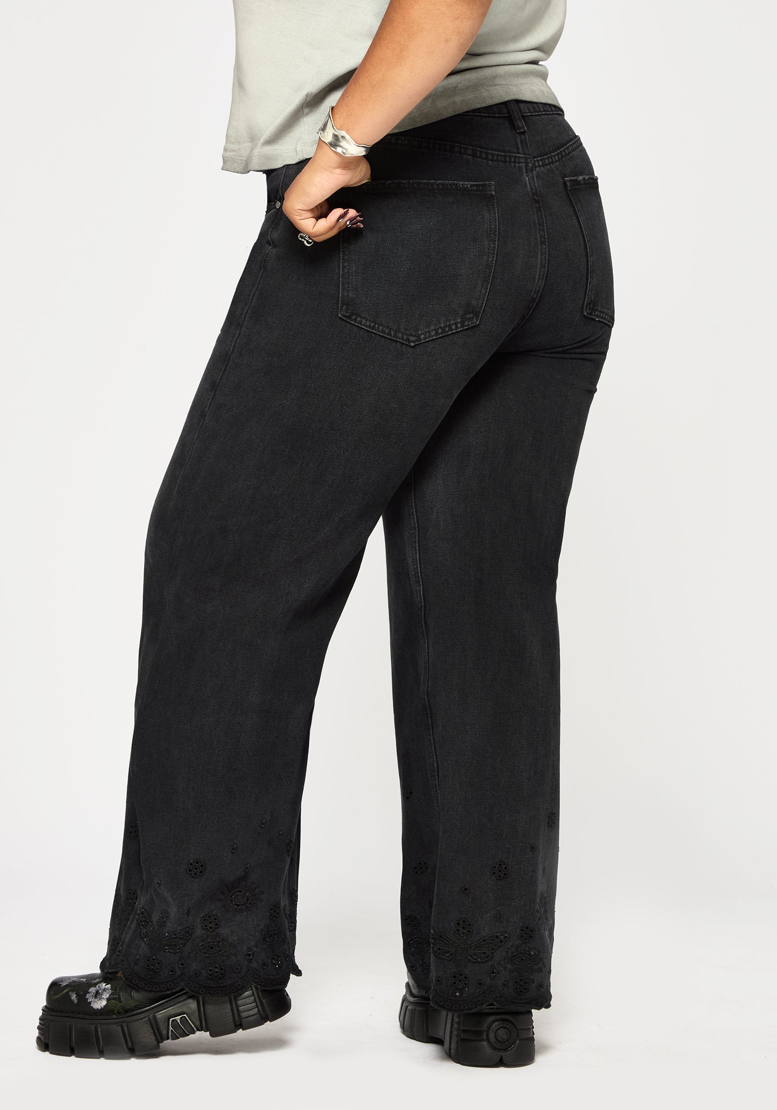 Ayr Broderie Straight Leg Denim Jean