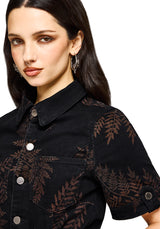 Ruin Fern Printed Mini Shirt Dress