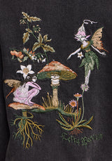 Faela Fairy Embroidered Distressed Denim Jacket UK 6