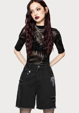 Reina Celestial Embroidered Denim Short 24" / UK 6