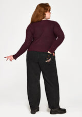 Maleah Embroidered Denim Barrel Jeans
