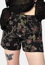 Poison Eden Print Denim Short 24" / UK 6